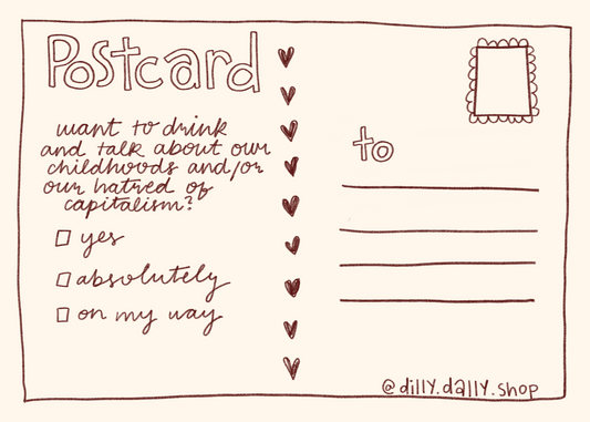 wine & whine postcard