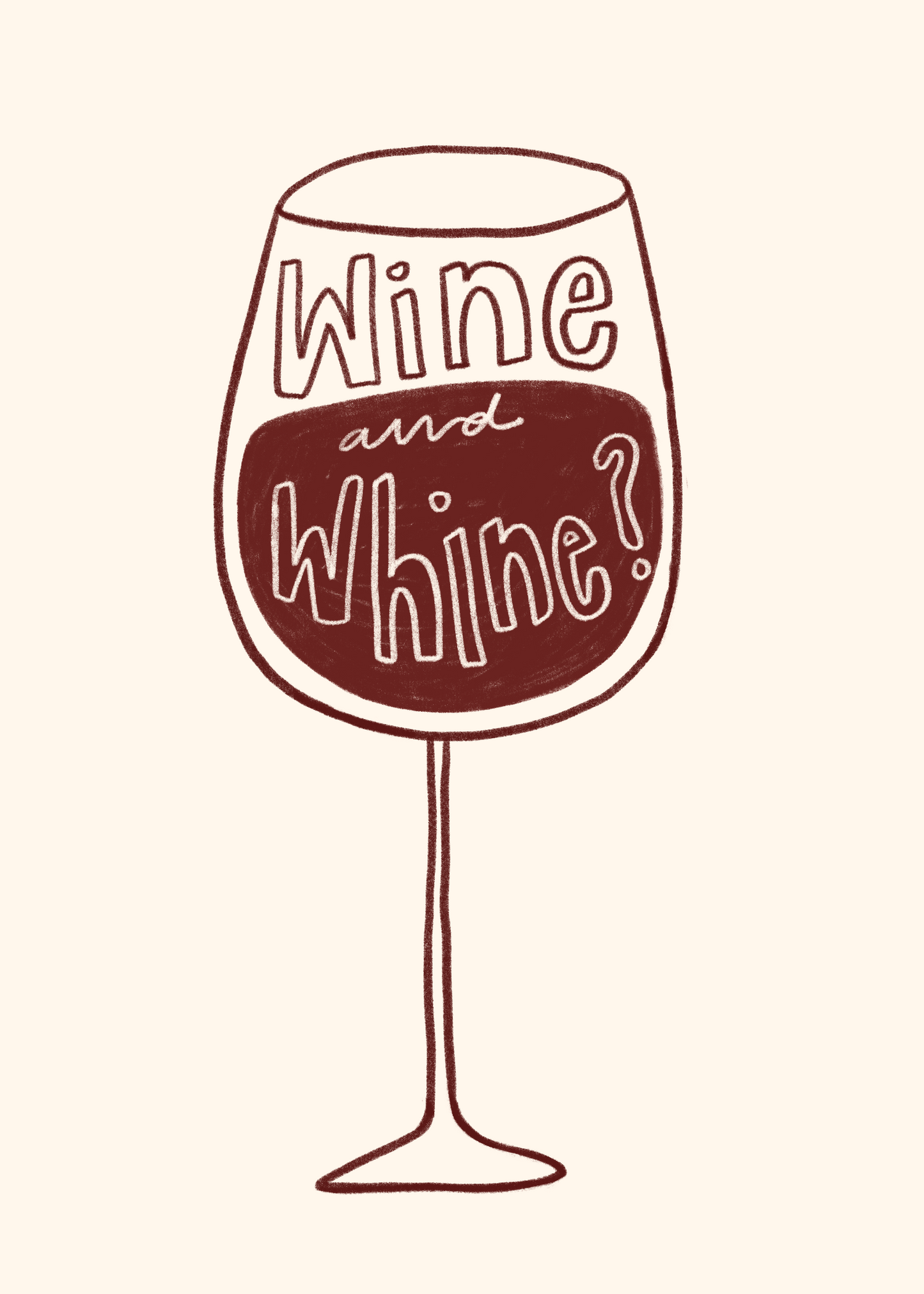 wine & whine postcard