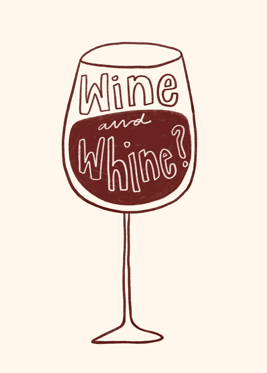 wine & whine postcard